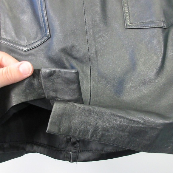 Deerskin Trading Post Leather Mini Skirt 6 Black Mini Vtg Y2k Biker Grunge 316 - Picture 9 of 14